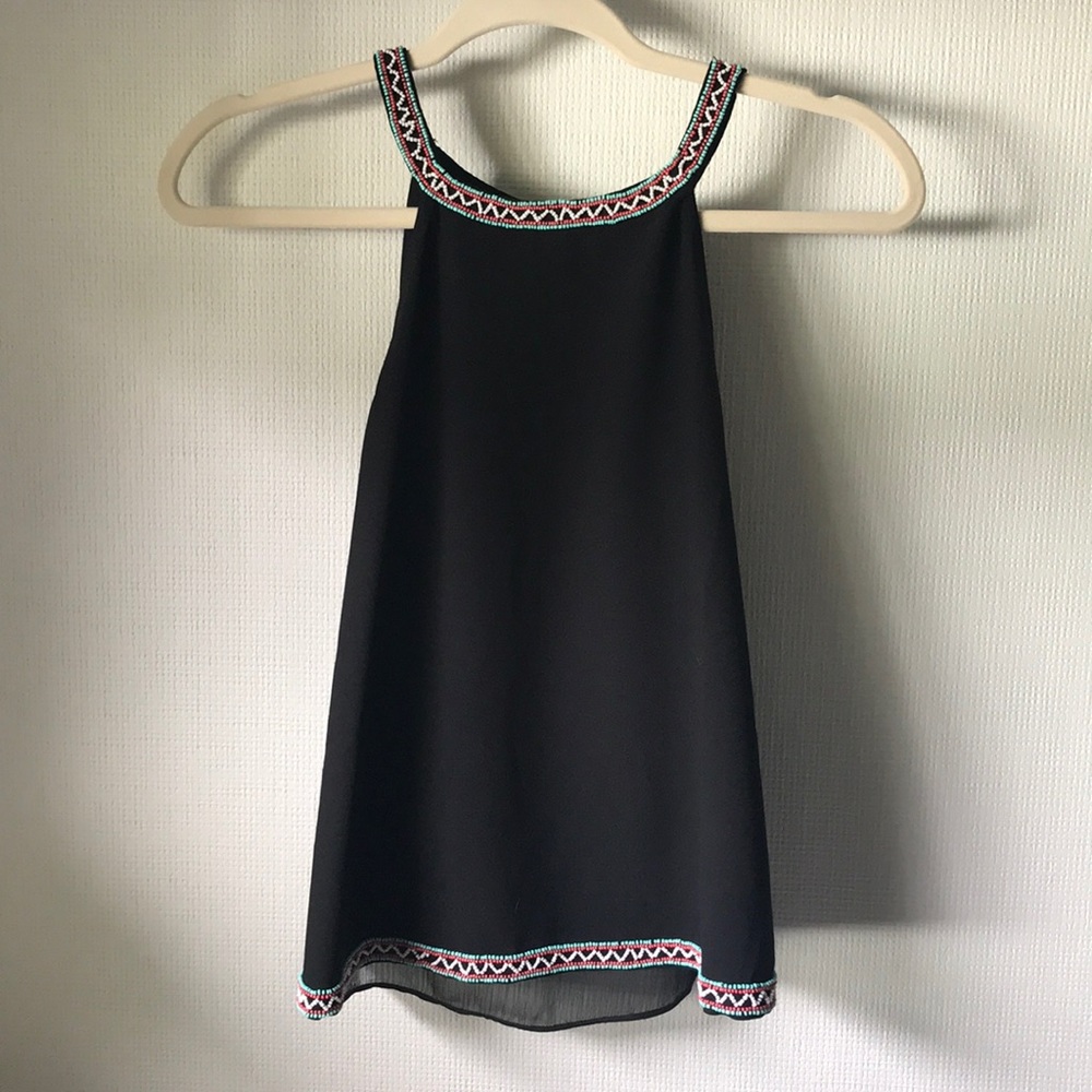 Parker Black Beaded Detail Blouse Size XS